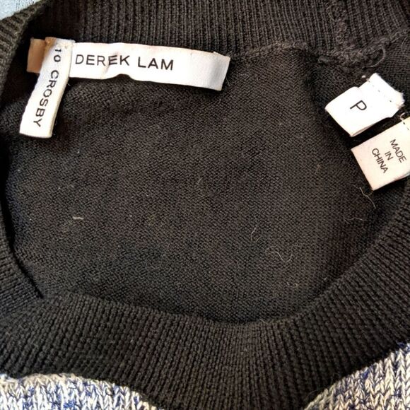 DEREK LAM 10 CROSBY Colorblock Pattern Wool Crew Neck Sweater S - Picture 4 of 8